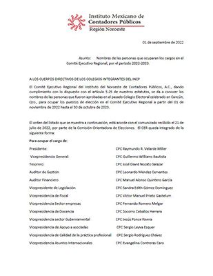 CER del INCP Comunicado SLM 2022-2023